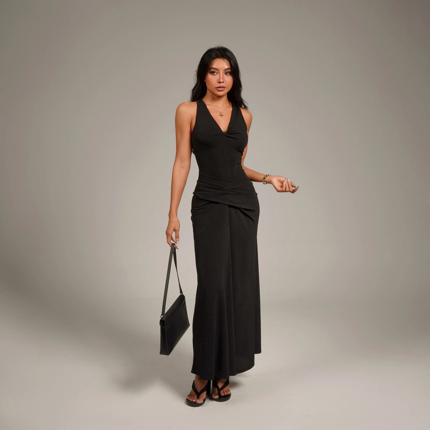 Sea Salt Elegance Slim-Fit Long Dresses