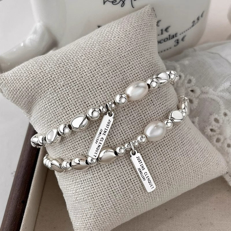 Geometric Rectangular Pearl Bracelet