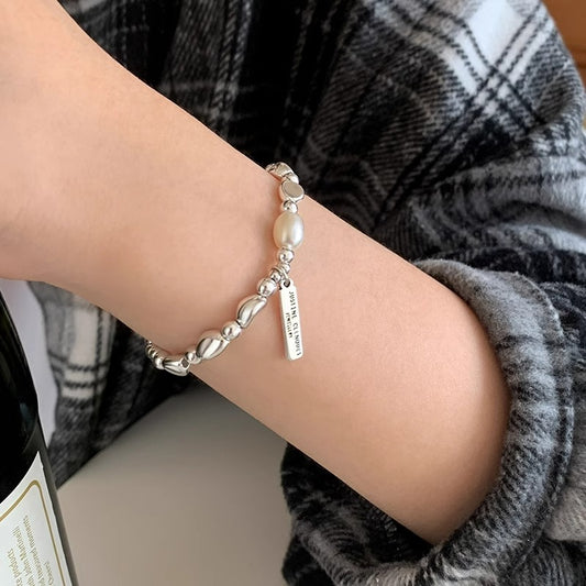 Geometric Rectangular Pearl Bracelet