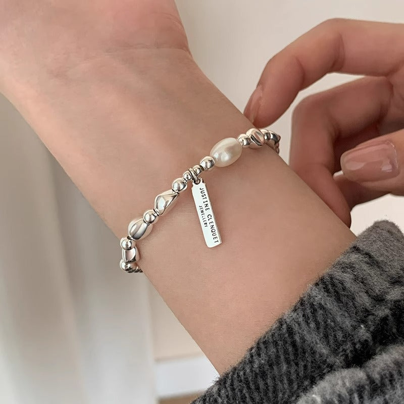 Geometric Rectangular Pearl Bracelet