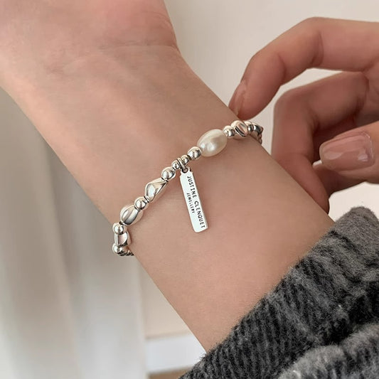 Geometric Rectangular Pearl Bracelet