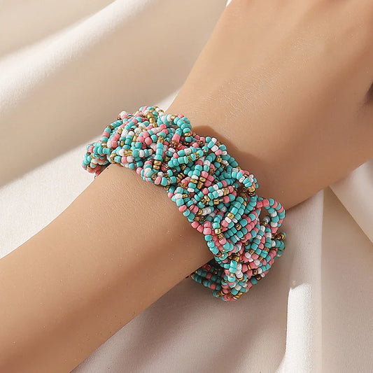 Retro Ethnic Style Rice Grain Bead Bracelet