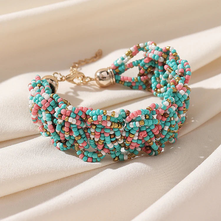 Retro Ethnic Style Rice Grain Bead Bracelet