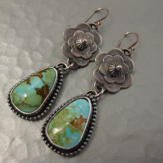 Vintage Old Turquoise Stone Earrings