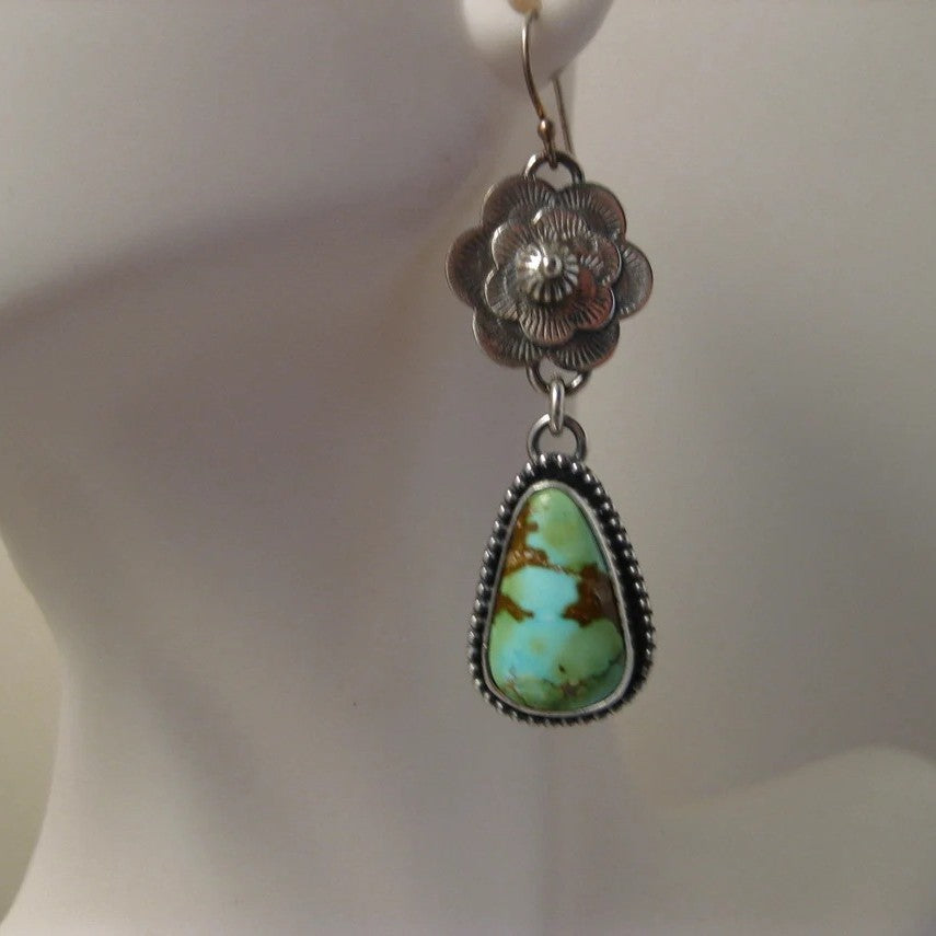 Vintage Old Turquoise Stone Earrings