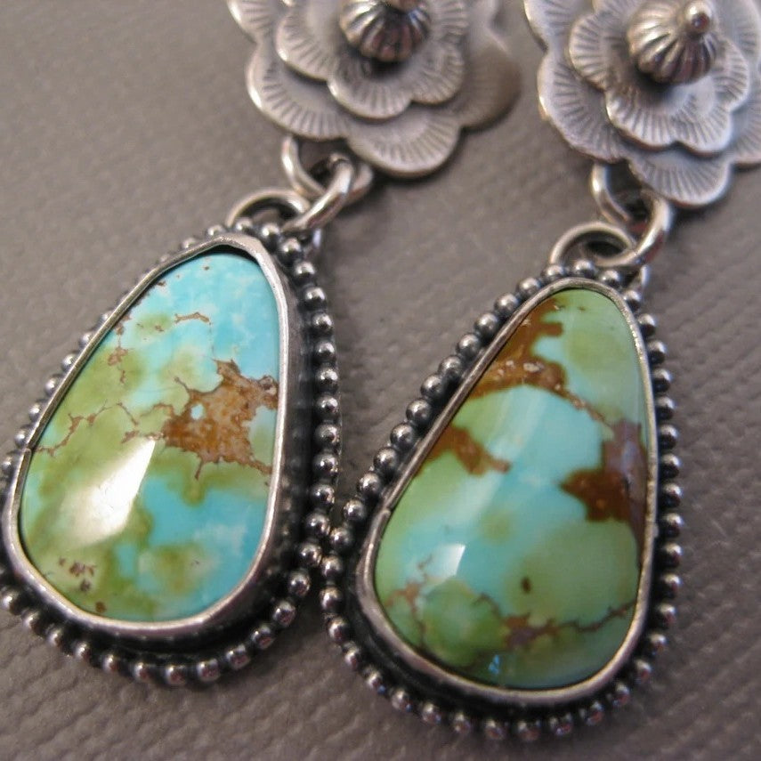 Vintage Old Turquoise Stone Earrings