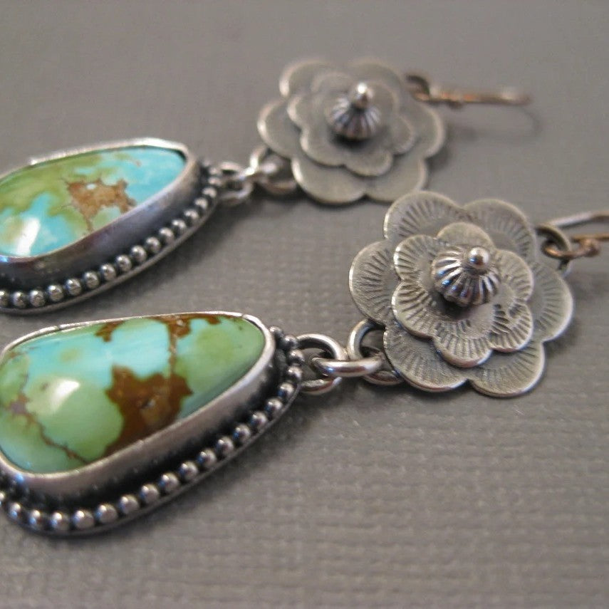 Vintage Old Turquoise Stone Earrings