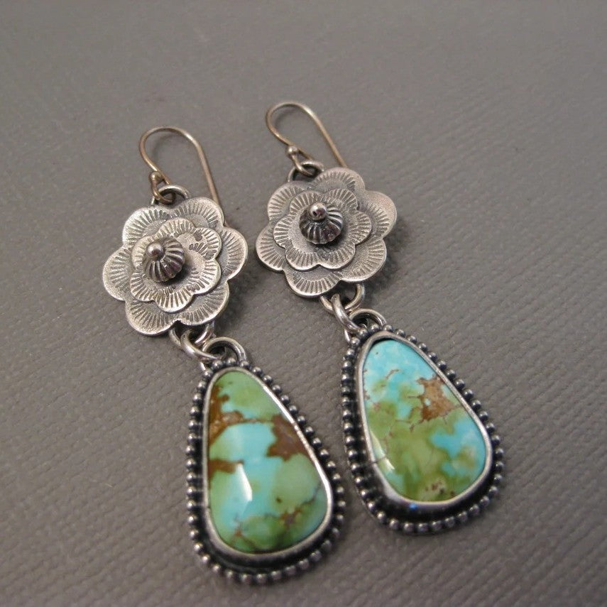 Vintage Old Turquoise Stone Earrings