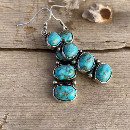 Vintage red turquoise earrings