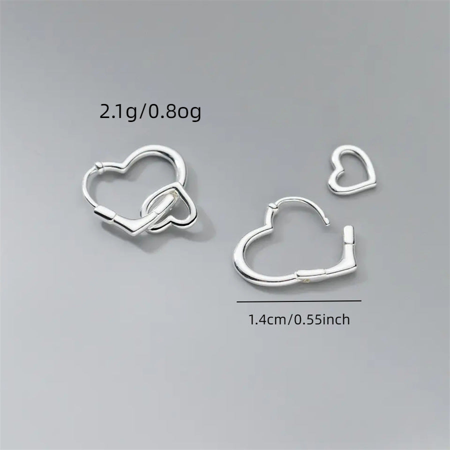 Silver Vintage Heart Earrings