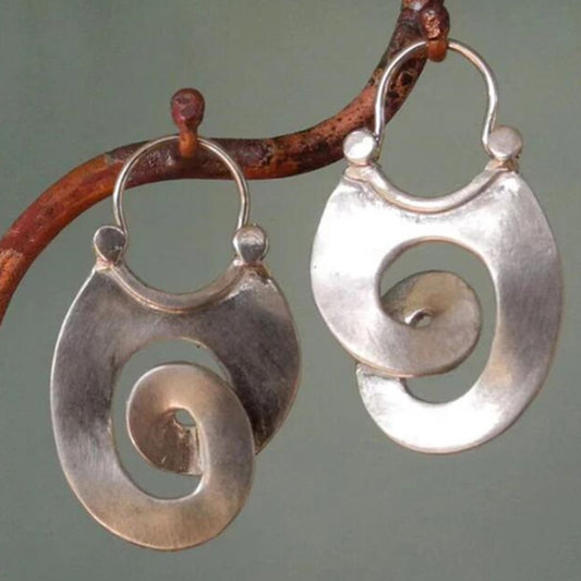 Vintage Irregular Form Silver Earrings