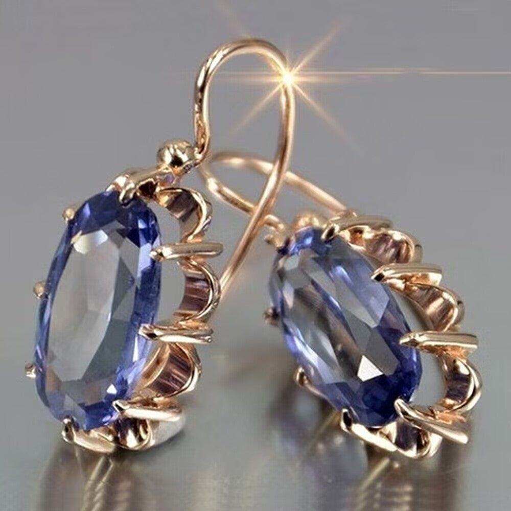 Retro Crystal Gold Earrings
