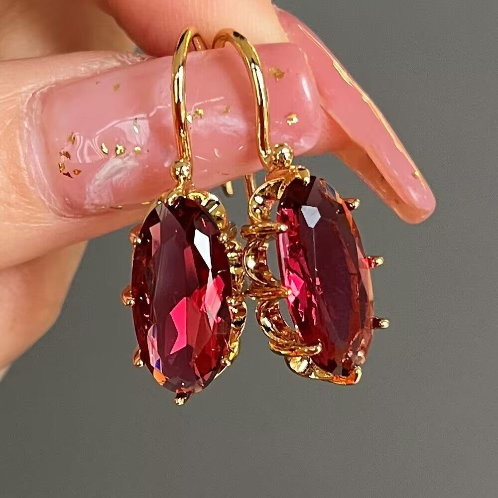 Retro Crystal Gold Earrings