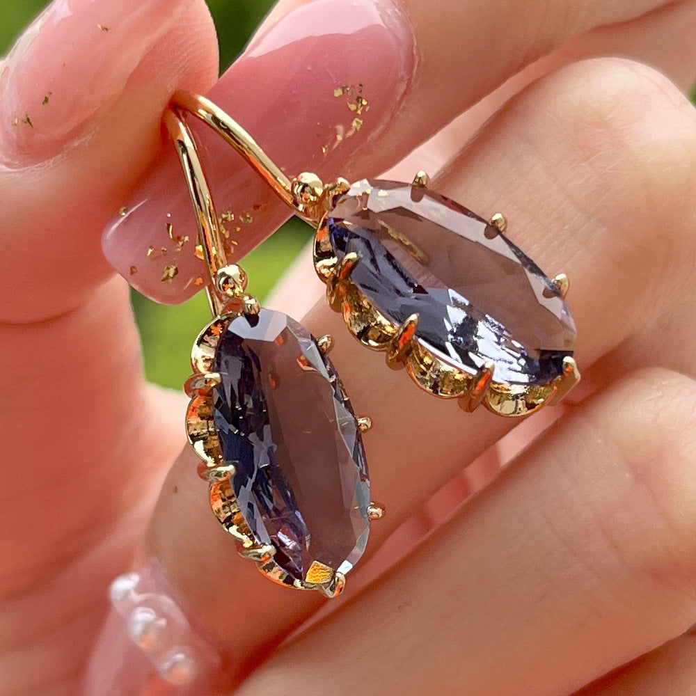 Retro Crystal Gold Earrings