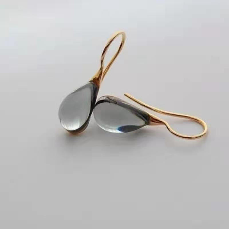 Vintage Olive Glass Earrings