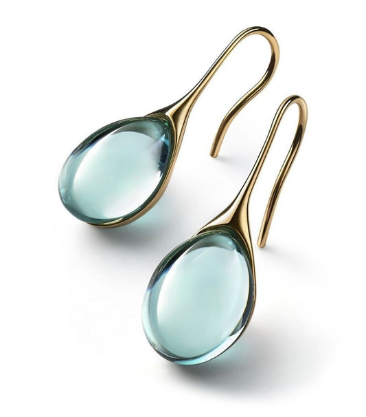 Vintage Olive Glass Earrings