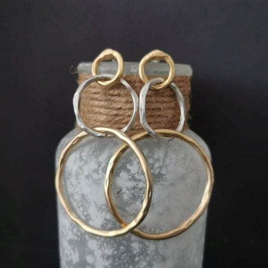 Vintage Gold And Silver Hoop Earrings