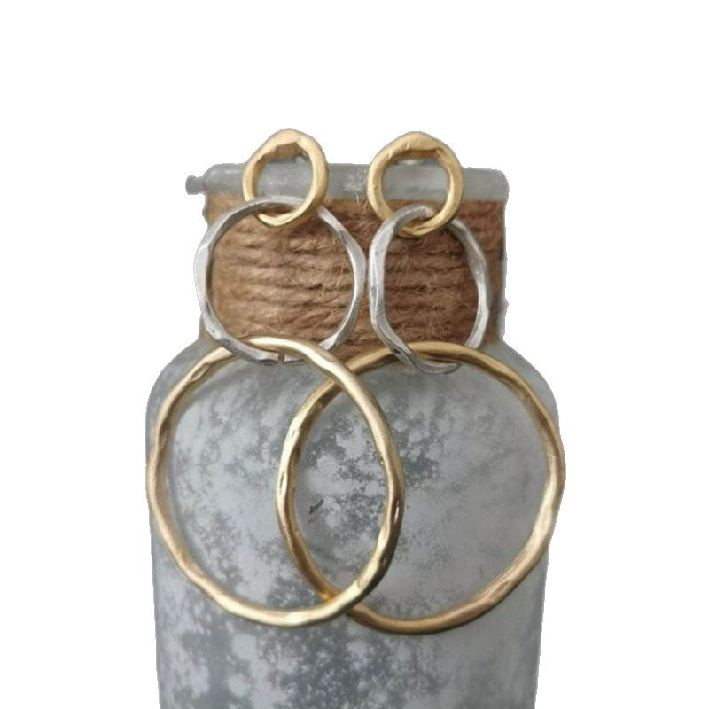Vintage Gold And Silver Hoop Earrings