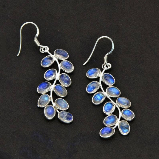 Gorgeous Plant Leaves Moonstone Earrings