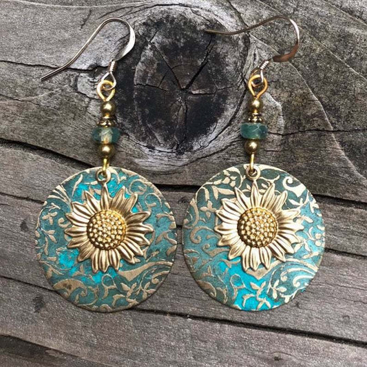 Vintage Brown Daisy Earrings