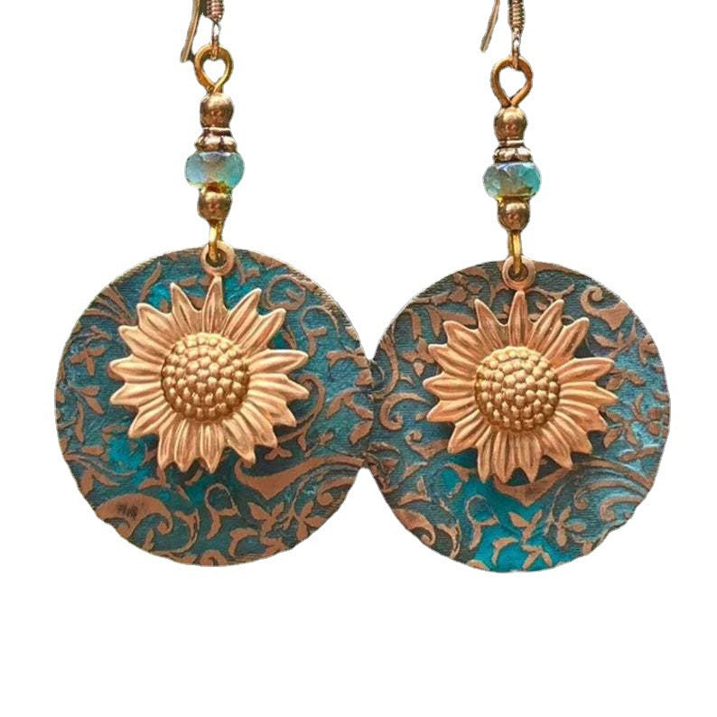 Vintage Brown Daisy Earrings