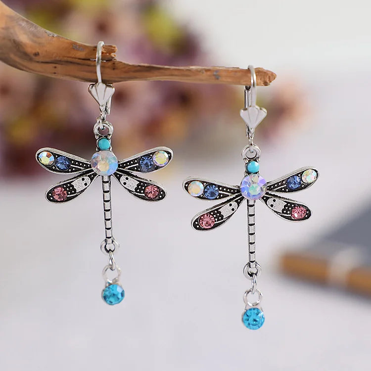 Elegant Carved Dragonfly Earrings
