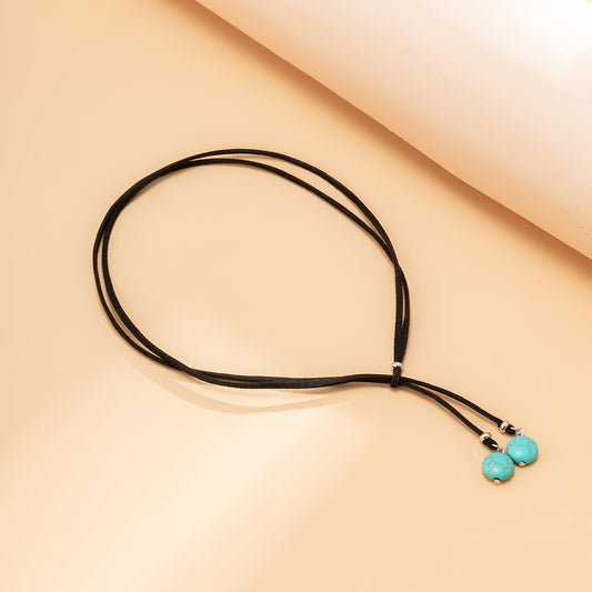 Fashionable Fringe Pendant Turquoise Necklace
