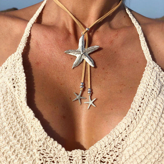 Vintage Starfish Lariat Necklace