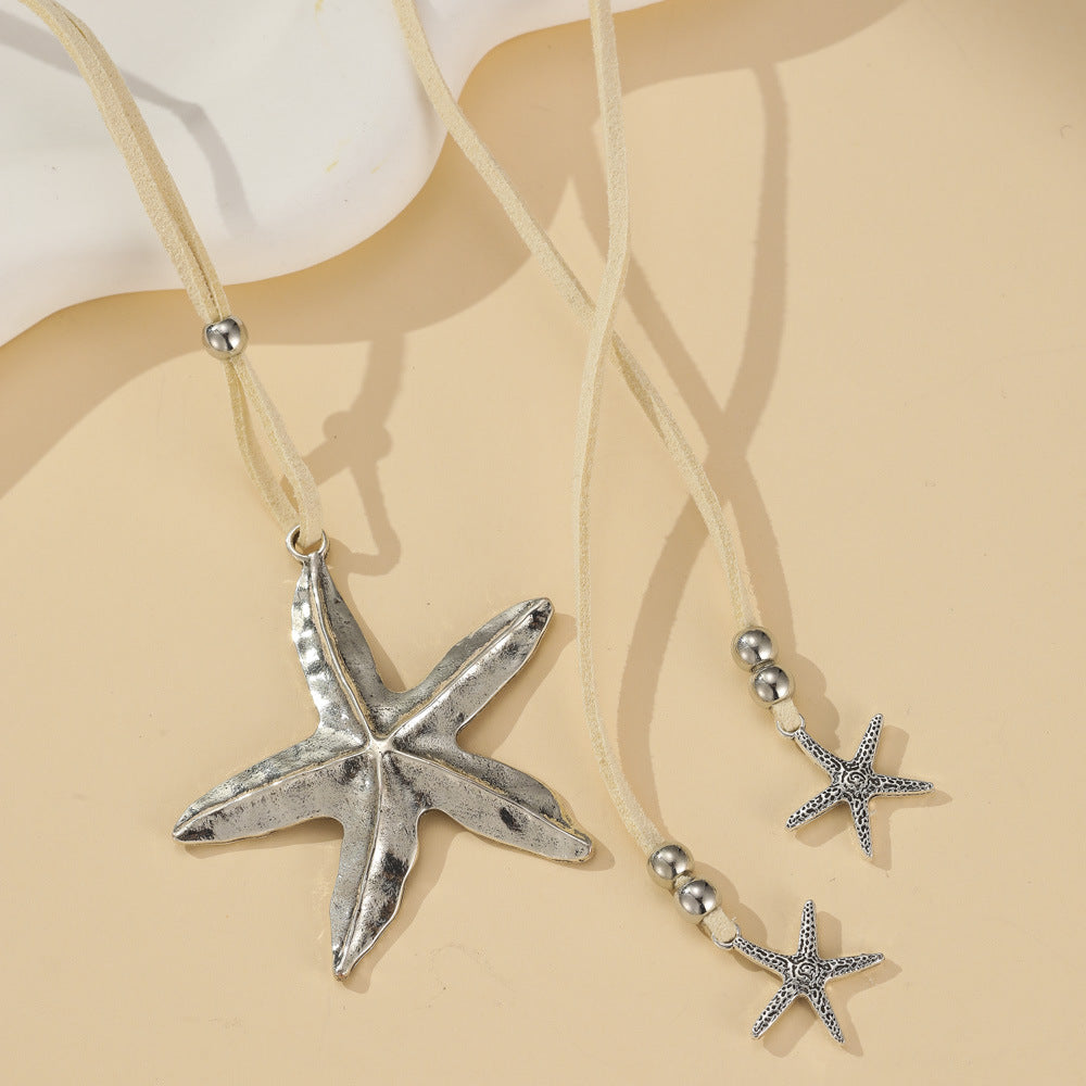 Vintage Starfish Lariat Necklace