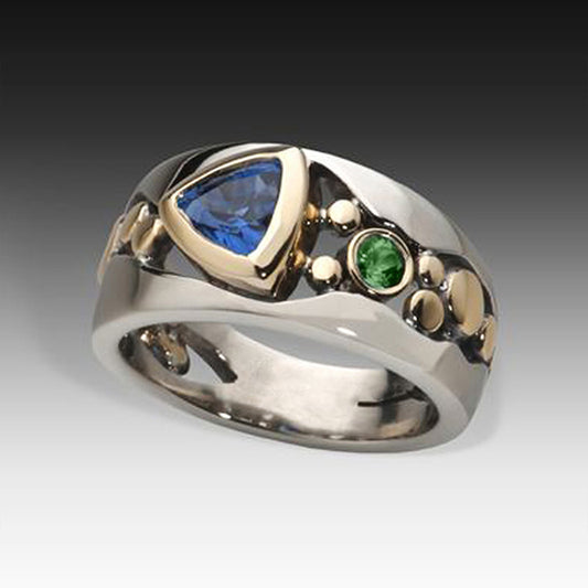 Vintage Openwork Crystal-Set Geometric Ring Vintage Crystal Ring