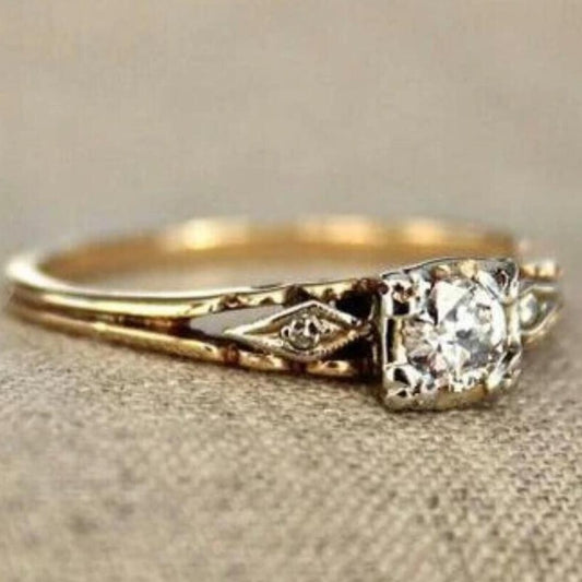 Vintage Zirconia Fine Gold Ring