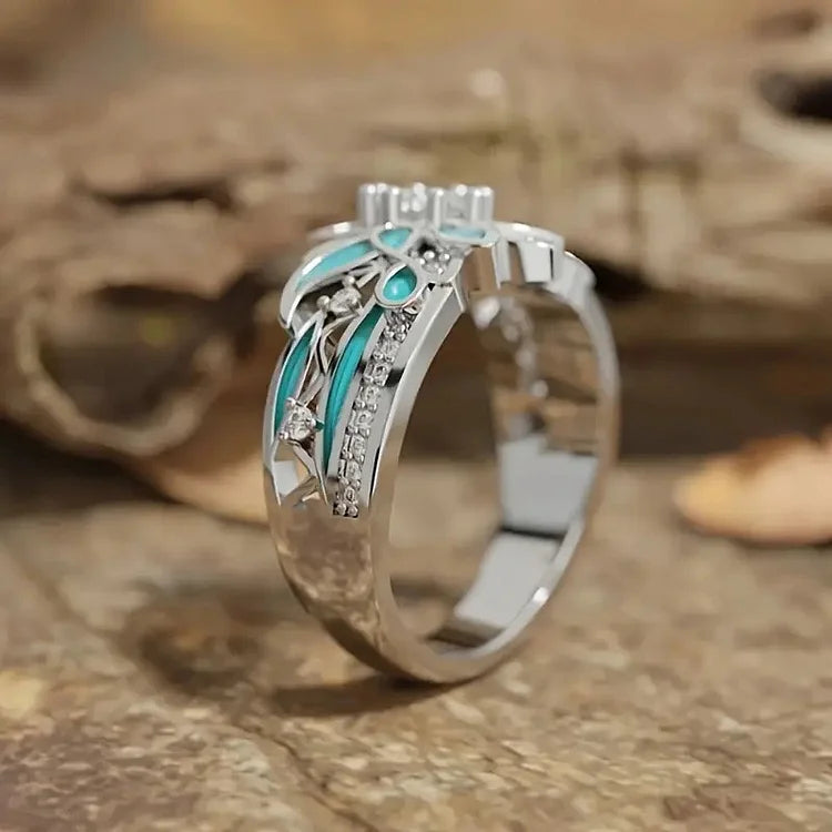 Vintage Drip Oil Flower Ring