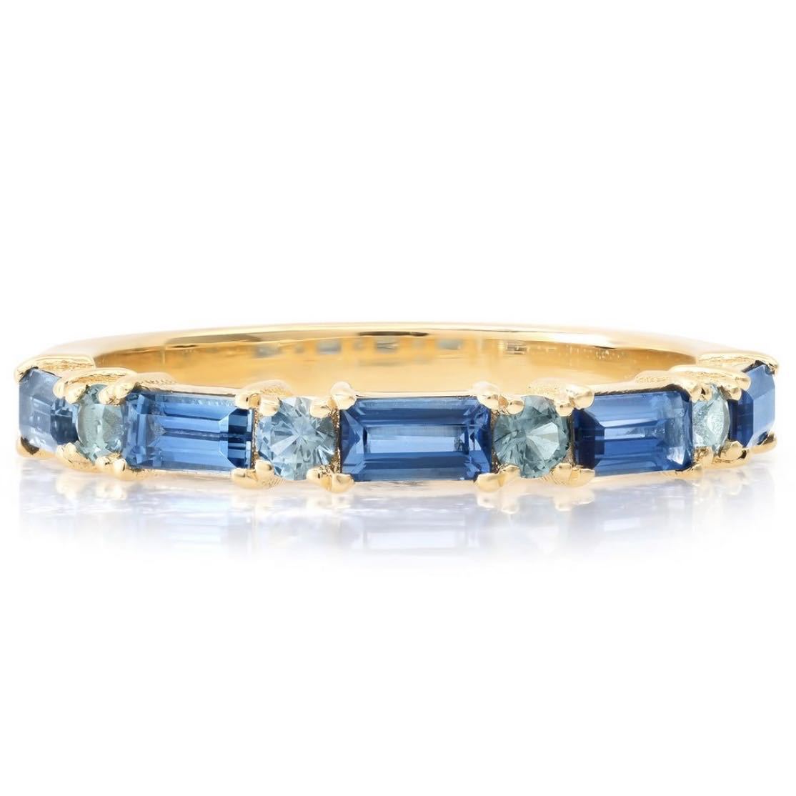 3pcs/Set Luxury Geometric Blue Crystal Rings Set
