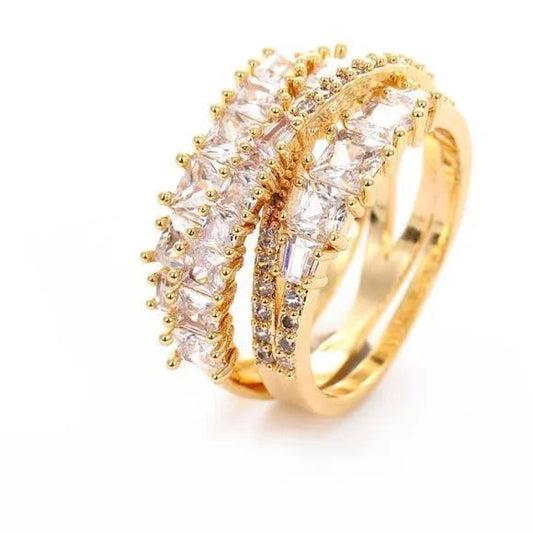 Light Luxury Non-Fading Full Diamond Zirconia Ring