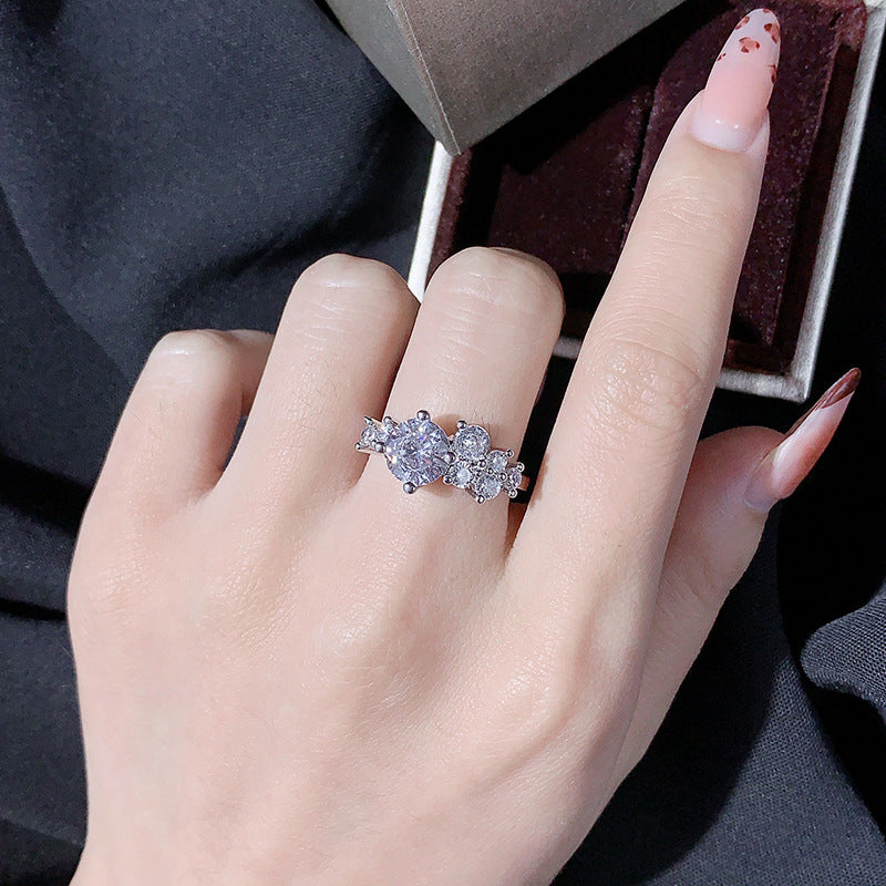 Round Synthetic High Carbon Diamond Ring