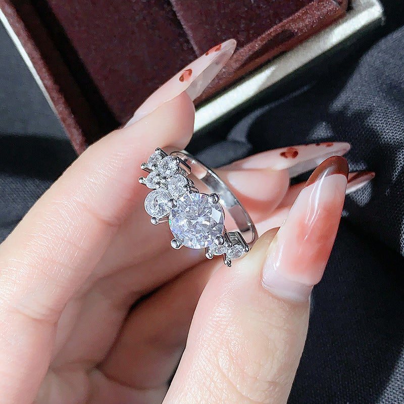 Round Synthetic High Carbon Diamond Ring