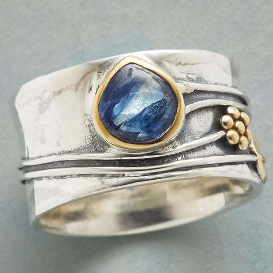 Teardrop Aquamarine Petal Fashion Ring