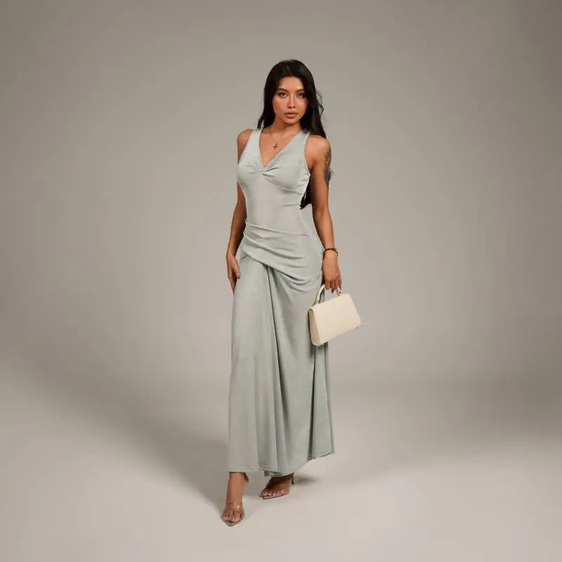 Sea Salt Elegance Slim-Fit Long Dresses