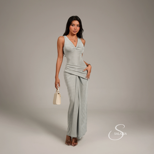 Sea Salt Elegance Slim-Fit Long Dresses