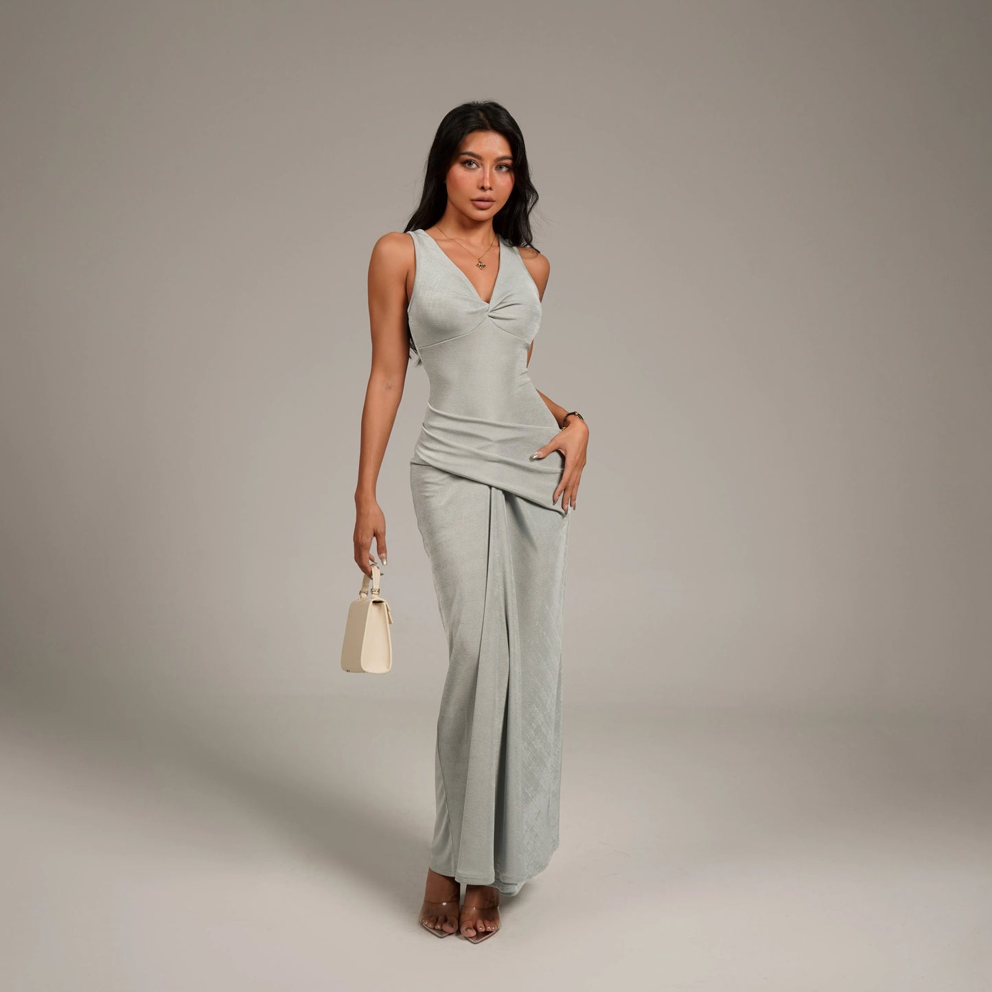 Sea Salt Elegance Slim-Fit Long Dresses