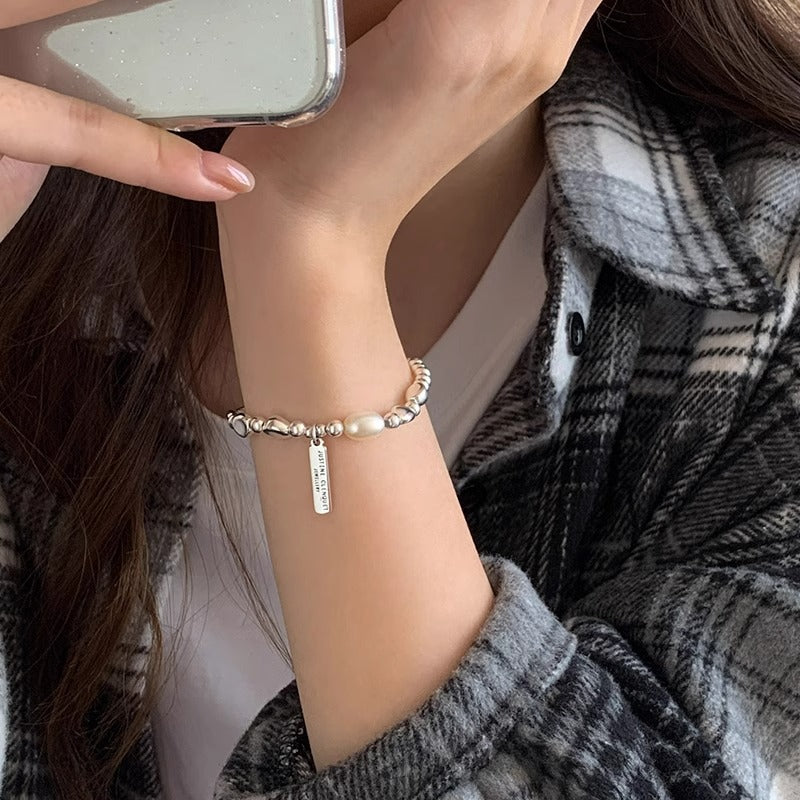 Geometric Rectangular Pearl Bracelet