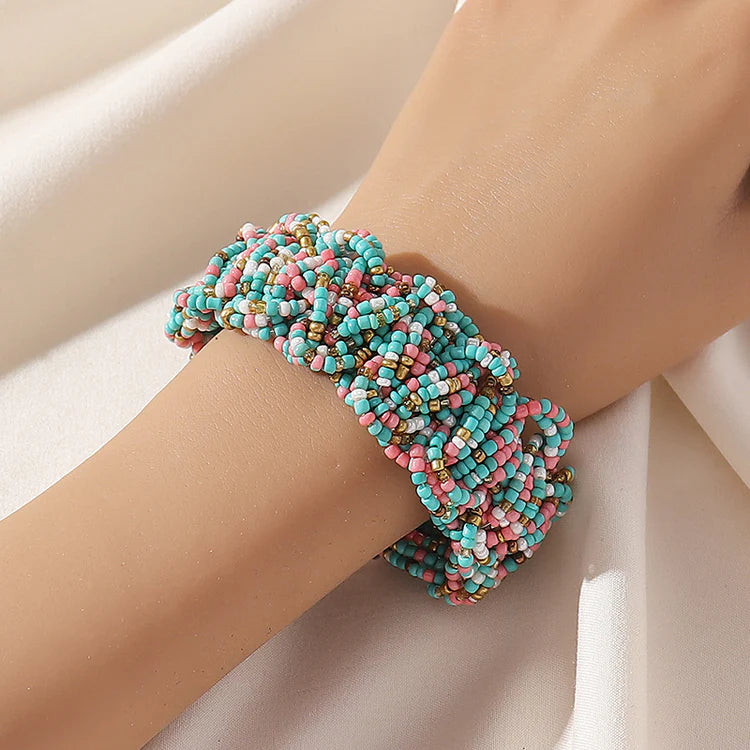 Retro Ethnic Style Rice Grain Bead Bracelet