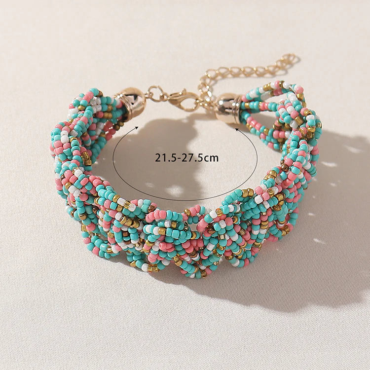 Retro Ethnic Style Rice Grain Bead Bracelet