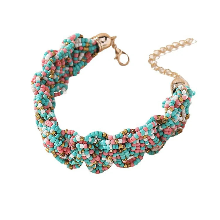 Retro Ethnic Style Rice Grain Bead Bracelet