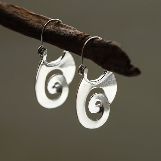 Vintage Irregular Form Silver Earrings