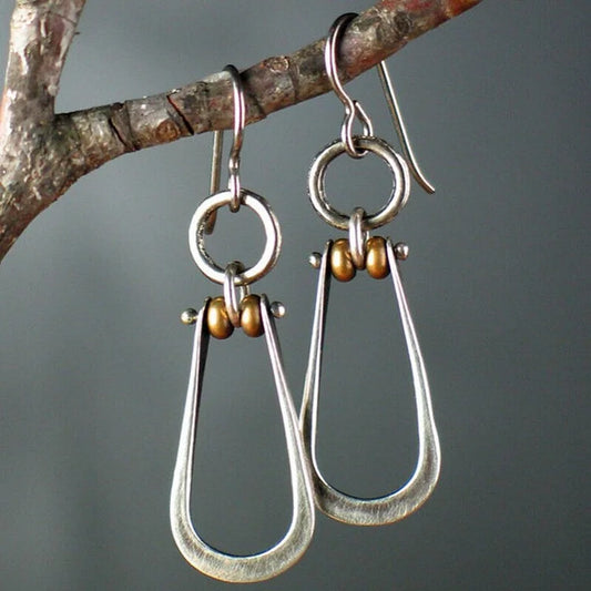 Boho Silver Turquoise Dangle Drop Earrings