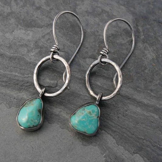 Retro Turquoise Minimalist Earrings