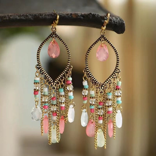 Boho Mandala Dangling Earrings