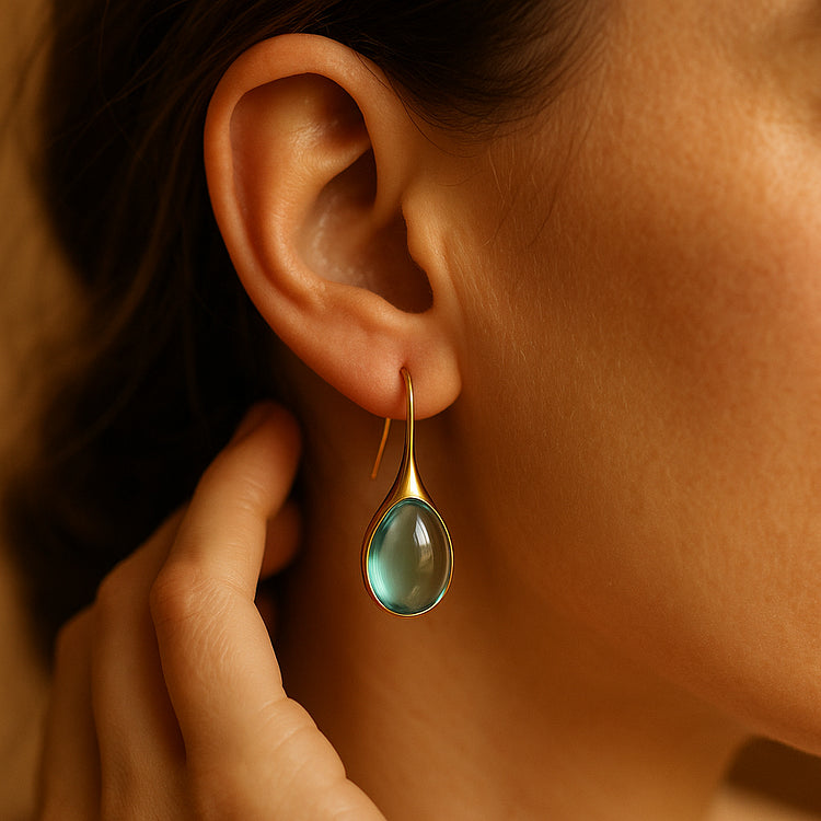 Crystal Drop Earrings in Gold and Silver