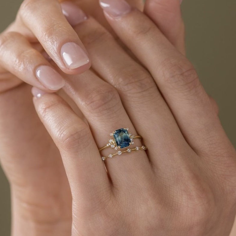 Gold-Plated Cubic Zirconium Oxide Ring